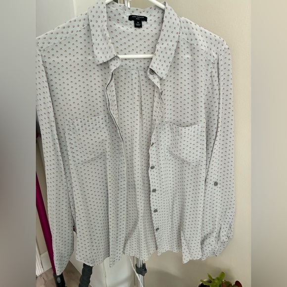 Ann Taylor White Button Down Shirt - Picture 2 of 5